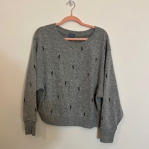 ⚡️Neely Gray with Black Lightning Bolt Sweater⚡️